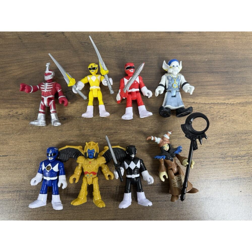 Lot of 8 Imaginext Mighty Morphin Power Rangers Figures and Accessories